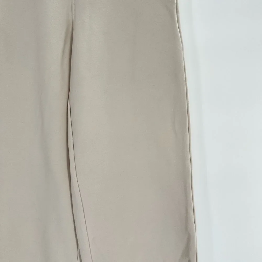 Madewell Size Small Beige Ponte Wide Leg Pants Elastic Pull On Waist Stretchy - Picture 8 of 15